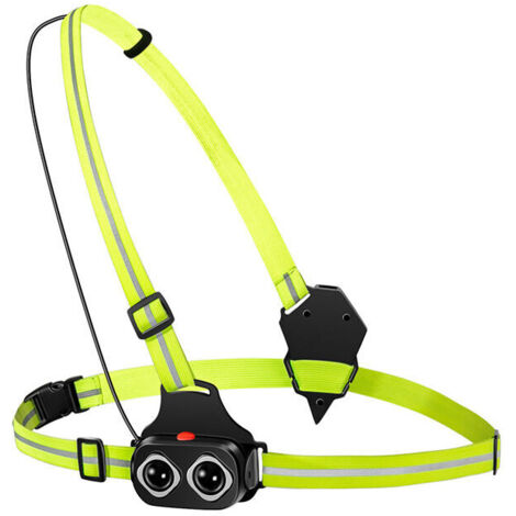 Lampe de Course Eclairage de Poitrine pour Course, USB Rechargeable LED Lampe de Poitrine avec 2 modes d'éclairage et Angle de Faisceau à 120° Lampe Running pour Jogging, Camping (1/5)
