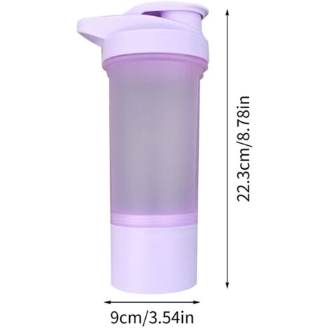 Bouteille shaker pour protéines de 500 ml, bouteille de mélange bleue, bouteilles d'eau de sport pour l'entraînement, bouteilles d'eau de fitness (1/4)