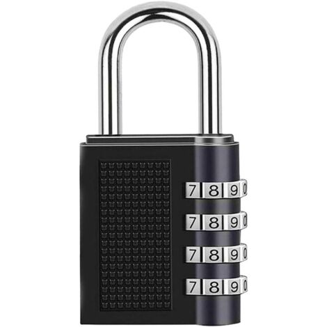 Cadenas Code, 1 Pièce 4-digit Cadenas à Combinaison Imperméable et Durable pour Casier Sportrangement, Armoires et Rangement, école etc. (Noir)-Fei Yu (1/5)