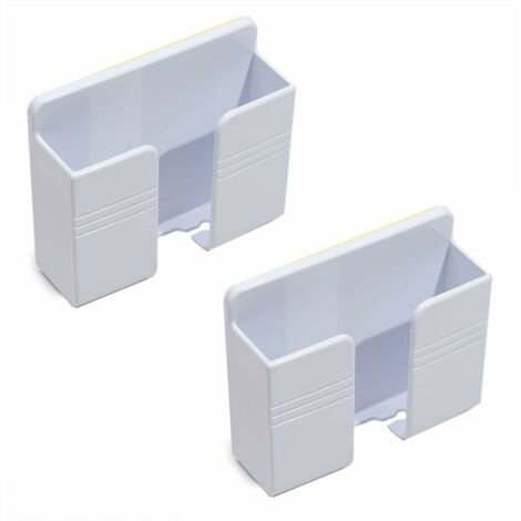 Lot de 2 supports muraux pour téléphone portable - Câble de charge - Télécommande - 3M - Pour support mural universel - Blanc, (1/5)