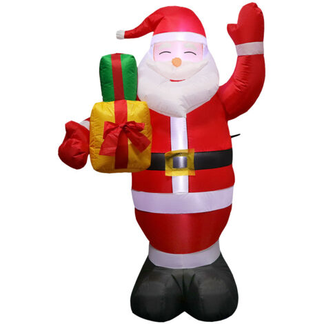 150cm Père Noël Gonflable avec Lumière LED, Veilleuse Gonflable de Santa, IP44 Étanche Poupée Énorme avec Pompe à Faible Bruit, Extérieur Intérieur Décoration pour Maison Pelouse Jardin (1/5)