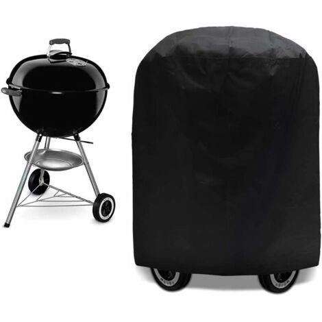 Housse Barbecue Bâche de Protection BBQ Couverture de Gril Anti-UV/Anti-l'eau/Anti-l'humidité Imperméable Extérieur Barbecue Grill Noir pour Weber, Holland, -70 x 70cm (1/5)