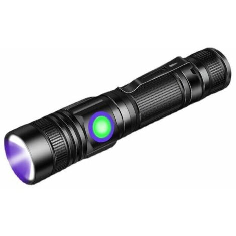 Lampe Torche Lampe Torche UV Lumière Noire 395nm rechargeable Wood's lampe, Blacklight Ultraviolet Portable Mini Torch LED avec clip (1/5)