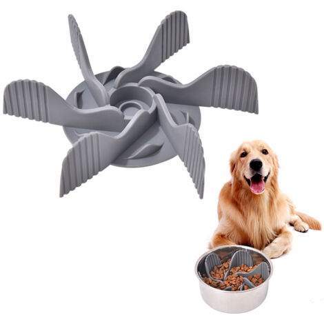 Bol de nourriture lente pour animaux de compagnie, ventouse, moulin à vent en silicone, bol anti-étouffement, mangeoire pour animal domestique, bol de nourriture lente (1/5)