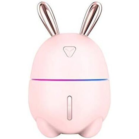 Humidificateur d'air 300ml Lapin Mignon Ultra Silencieux USB Arôme Diffuseur D'Huile Essentielle Bureau Voiture Humidificador Purificateur d'air Brumisateur,Rose-Fei Yu (1/5)