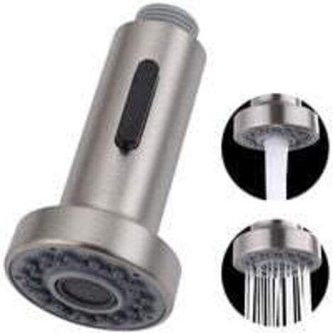 Douchette Evier Pull-Out avec Bouton Stop Tête de Douchette Brossé 2 Jets pour Robinet Evier Cuisine (1/5)