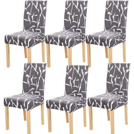 6 pièces housses de chaise de salle à manger housse de chaise extensible lavable élastique amovible pour un ajustement universel (1/5)