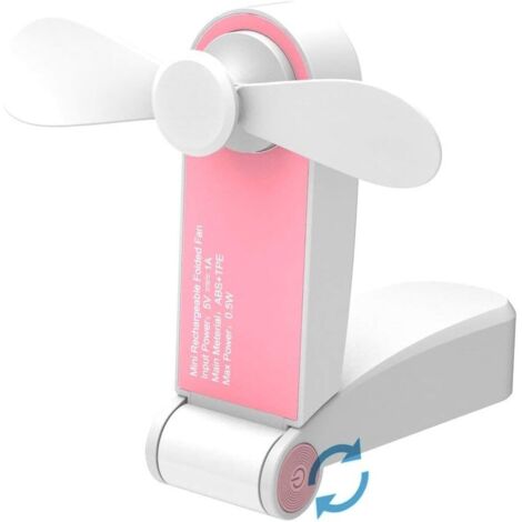 Mini ventilateur portable de poche, ventilateur de bureau, avec USB, rechargeable, pour la maison ou les voyages, 2 vitesses, Vert, small hanheld fan Rose-Fei Yu (1/5)