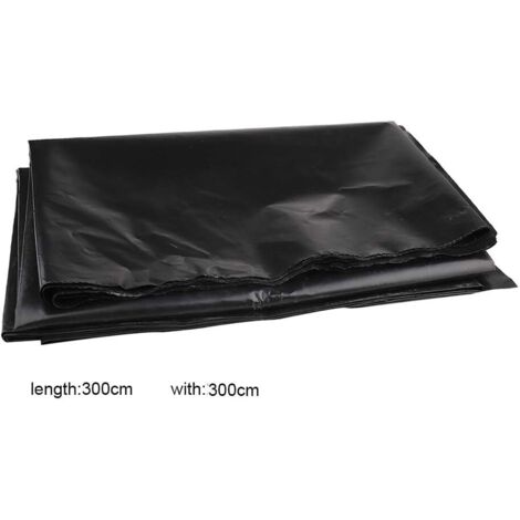 Bâche pour bassin 3m x 3m en polyéthylène haute densité noir – Liner aquatique pour étangs et cascades – Réduit l'accumulation de débris – Lts Fafa