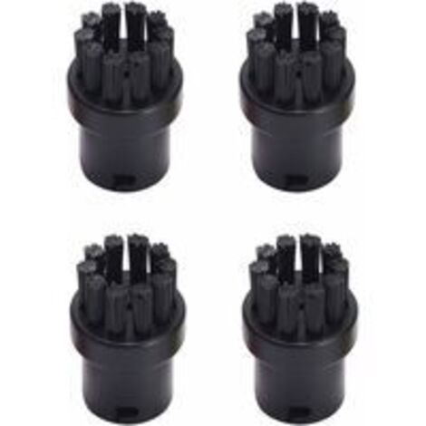 Lot de 4 brosses rondes de rechange pour nettoyeur vapeur Karcher SC1 SC2 SC3 SC4 SC5 SC7 (Noir) (1/4)