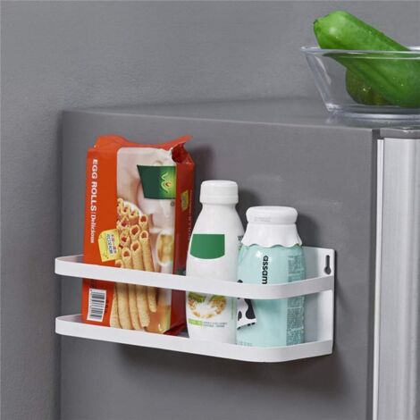 Réfrigérateur Organisateur de Support à épices Réfrigérateur magnétique à Un Niveau Support de Rangement latéral Cuisine pour étagères à épices-blanc-Fei Yu (1/3)