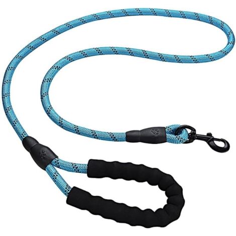 Corde Laisse pour Chien avec poignée rembourrée Souples et Fils réfléchissants en Nylon Durable Laisse de sécurité 1.2 m Escalade Corde Twist Laisse pour Chien pour Small Medium Chiens-Fei Yu (1/4)