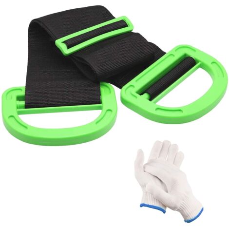 1 Pcs Sangle de Levage avec Poignée Bande de Déménagement Réglable pour Meuble Boîte Ceinture de Support des Objets Lourds jusqu'à 150 kg Sangles de Transport avec 1 Paire de Gants-Fei Yu (1/5)