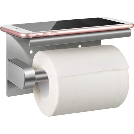 Porte Papier Toilette, Porte Rouleau Papier toilettes sans Perçage Derouleur Papier WC mural, Acier Inoxydable 304-Fei Yu (1/4)