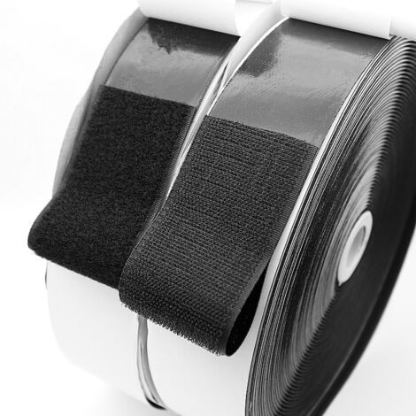 Autocollants autocollants pour rideaux de séparation avec autocollants magiques autocollants pour écrans sans perforation Ruban adhésif divers (noir, 2 cm de large, 25 mètres de long) (1/5)