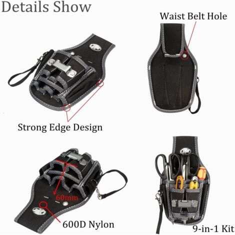 SALUTUYA-Poche à outils Sac de taille pour outils d'électricien avec plusieurs poches Poche de