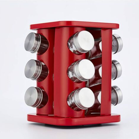 Présentoir Rotatif à épices en INOX, Carrousel à épices pour 12 Pots à épices, étagère à épices, Rangement Autonome pour la Cuisine-Fei Yu (1/5)