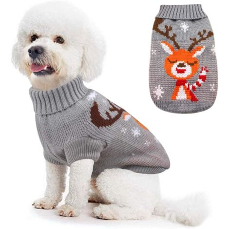 Manteau de pull d'hiver pour chien(Gris,M)-Fei Yu (1/3)