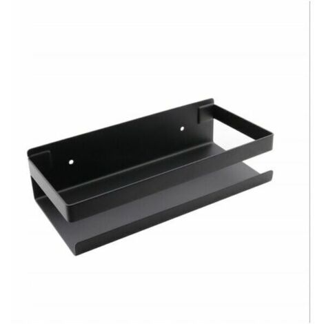 Support à épices de cuisine mural perforé Support à épices en acier inoxydable Support à épices de rangement de cuisine, noir 20cm (1/5)