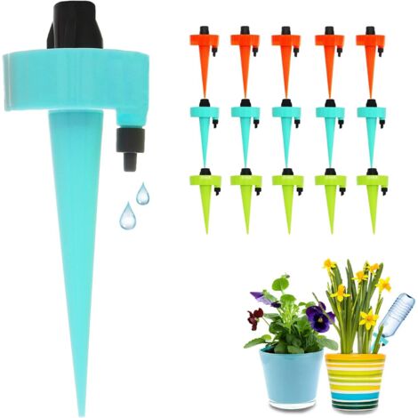 Goutte à Goutte Boîteille, Arrosage Plantes Automatique Irrigation Goutte à Goutte avec vannes de régulation débit d'eau réglable, pour Jardin intérieur et extérieur Améliorer (15 Pcs)-Fei Yu (1/5)