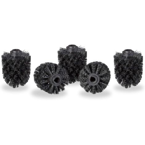 5 pièces Tête de Rechange pour Brosse WC Plastique Noir 8 x 8 x 10 cm-Fei Yu (1/5)