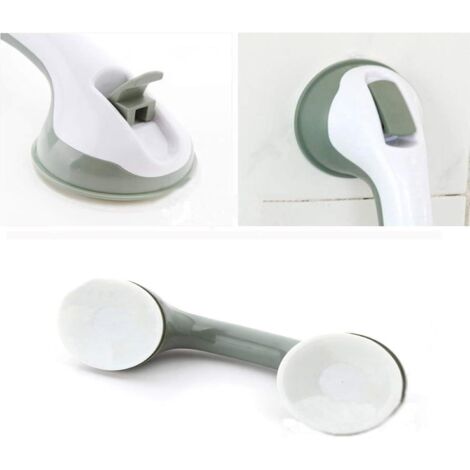 2 PCS Ventouse de Poignée Douche, Poignée de Baignoire en Plastique (Aucun Perçage Requis), Pour Salles de Bain, Enfants et Personnes Handicapées (Gris Clair)-Fei Yu (1/3)