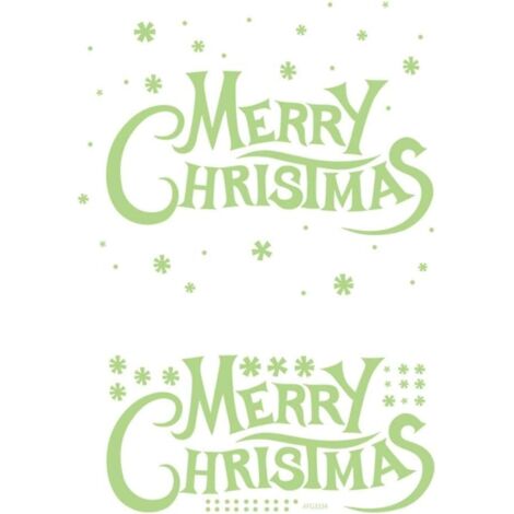 2 Pcs Joyeux Noël Autocollant Mural Lumineux, Lettres de Noël Autocollant Fluorescent Fenêtre Porte Stickers Décoration de Noël Noël Décor à La Maison Autocollants-Fei Yu (1/5)