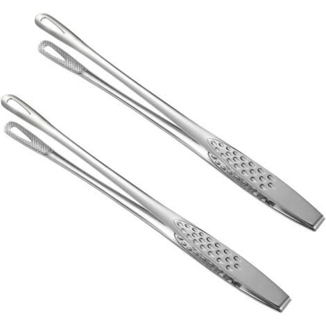 Pinces à Aliments en Acier Inoxydable 2 Pcs Pinces de Cuisine en Métal Barbecue Pince Pince à Nourriture pour Poisson Frit Steak Maison Pique-Nique Fournitures de Plein Air-Fei Yu (1/5)