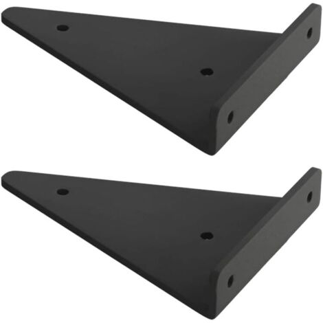 Support D'étagère en Triangle en Métal Flottant,Equerre Etagere Mural Aveugles Dissimulés,Chambre à Coucher Salon Salle de Bain Bricolage Décoration Support,2 Pièces (14x13cm/5.5x5.1in,black) (1/5)