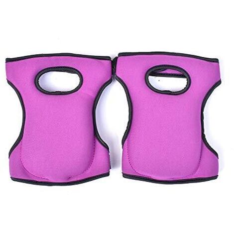 Paire de genouillères de jardinage en mousse souple avec double sangles pour le nettoyage du jardin, le nettoyage des sols-violet-Fei Yu (1/4)