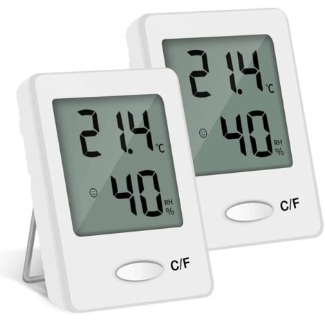 2PCS LCD Thermomètre Hygromètre Interieur Numérique Température Humidité de Haute Précision Portable (blanc)-Fei Yu (1/5)