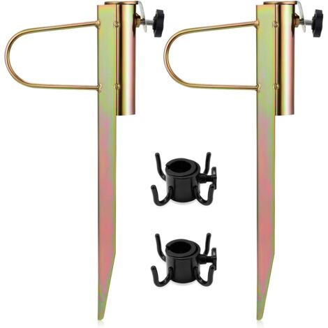 2 PCS Porte-parasol support de parapluie en métal antirouille, base de parapluie, piquet de sol réglable pour plage et jardin pour diamètre de parapluie 20-32 mm-Fei Yu (1/5)