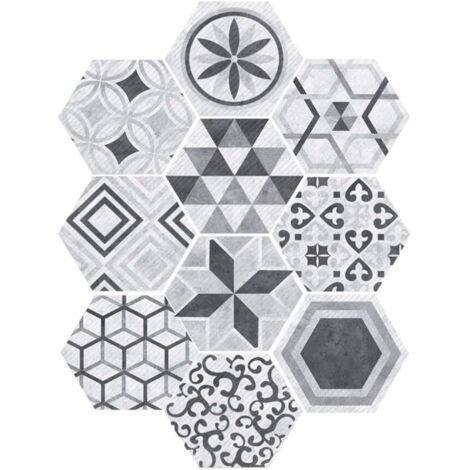 Carrelage Autocollants Hexagonal Style Industriel Anti-Slip Auto-Adhésif Amovible Sticker Mur-Fei Yu (1/4)