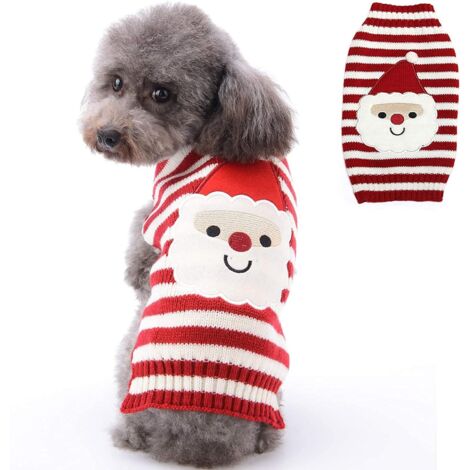 Pull de Noël pour chien de compagnie (Père Noël à rayures (XXL))-Fei Yu (1/4)