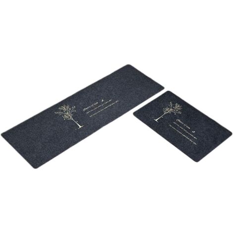 Fei Yu – Tapis cuisine antidérapant 2 pièces – Absorbant eau – Polyester avec fond TPR – 45 x 70 cm – Facile à nettoyer – Pour entrée et salle de bain (1/3)
