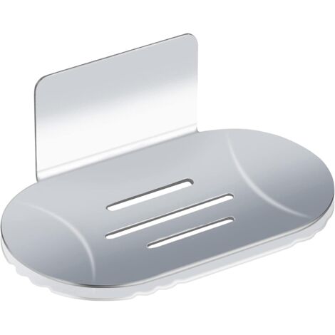 Porte Savon Mural de Auto-adhésif, Porte-Savon Douche en Acier Inoxydable, Boîte a Savon de sans Perçage pour Cuisine de Salle de Bain Utilisé pour Stocker éponge à Savon Brosse(Argenté)-Fei Yu (1/7)
