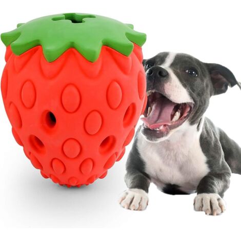 Jouets pour Chiens durs pour macher agressifs Fraise Indestructible Chien Jouets à macher Jouets interactifs Ennui Traiter Jouets Dents Propres-Fei Yu (1/3)