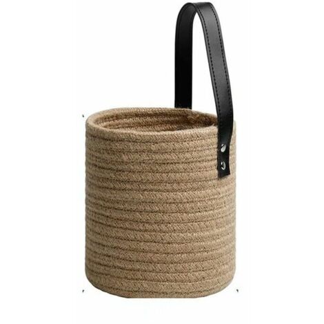 Panier de Rangement Suspendu en Jute - Bacs de Rangement TisséS en Corde de Jute Panier Mural Suspendu avec PoignéEs Paniers DéCoratifs (1/5)