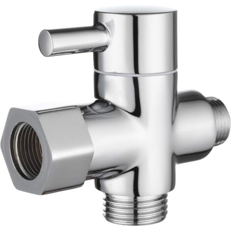 Vanne 3 Voies en Laiton Massif 3/8\" Adaptateur Vanne de Derivation pour Toilette WC-Fei Yu (1/5)
