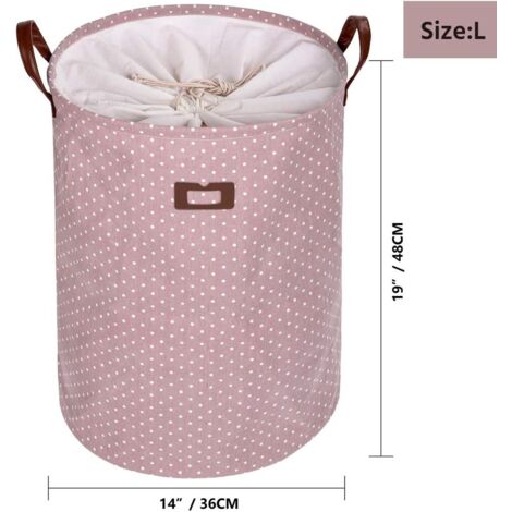 Grand Organiser Paniers pour Vêtements Stockage Cordon Paniers à Linge, Pliable Sac à Linge, Pliage Grande Capacité Corbeilles à Linge (Rose)-Fei Yu (1/5)
