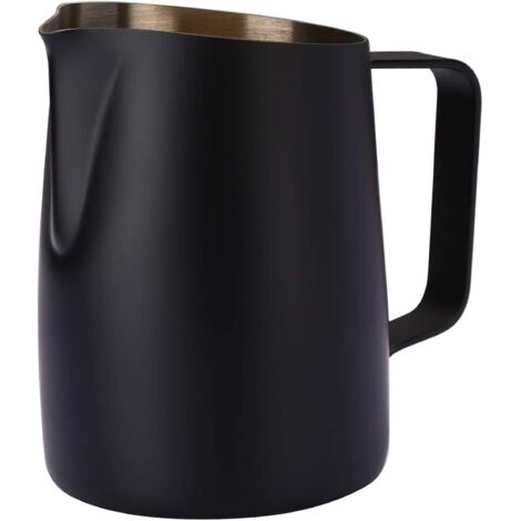 Pot à Lait En Acier Inoxydable Pour Le Café Pichet Vapeur Expresso Tasse D'art Latte Café Mousse De Lait 420ml Noir-Fei Yu (1/5)