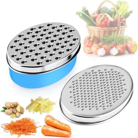 Râpe à Fromage avec récipient pour Aliments et Couvercle Hachoir de légumes aux Fruits (Bleu)-Fei Yu (1/5)