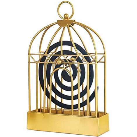 Porte-encens Anti Moustique, Brûleur d'encens Anti-Moustique en Fer Vintage, Porte-encens Anti-Moustique en Bois de Santal, Utilisé pour Le Patio Extérieur (Doré)-Fei Yu (1/5)