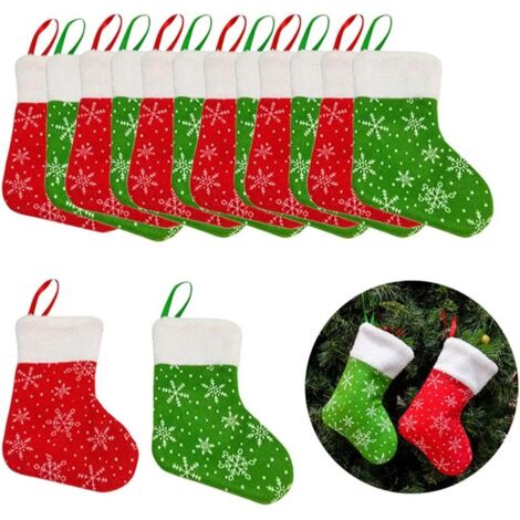 Lot de 12 petites chaussettes de Noël à suspendre au mur pour sapin de Noël-Fei Yu (1/5)