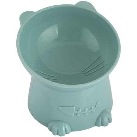 Gamelle pour animaux de compagnie avec base surélevée anti-basculement et inclinable pour protéger la colonne cervicale, gamelle pour chat et chien, eau et nourriture (1/4)