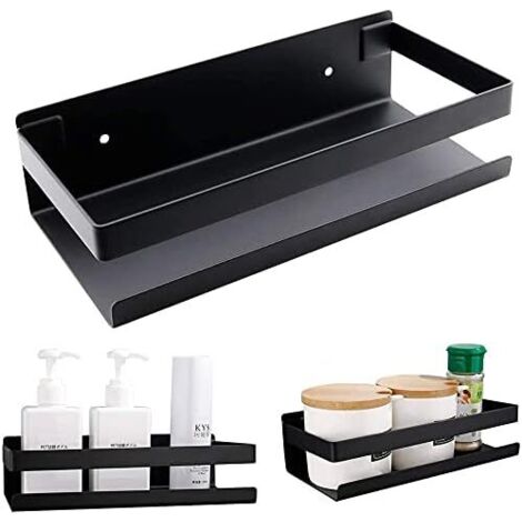 Support de salle de bain en acier inoxydable, support de douche, 20 cm, le Perçage et l'installation sont nécessaires-noir-Fei Yu (1/5)
