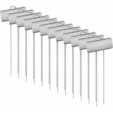 Marqueurs Etiquettes Plante de Pépinière, 12 Pcs Etiquette Jardin Métal Durable Antirouille Étiquettes Potager Marqueur pour Fleur Légumes Graine Jardin Pépinière (Argent), Ensoleillé (1/5)