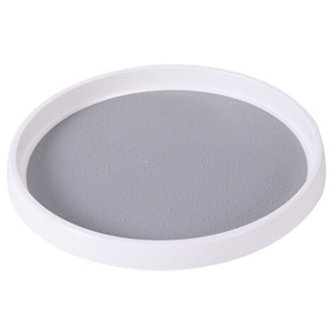 Support de stockage de bouteilles de condiments de cuisine rotatif multifonctionnel, monocouche, petit blanc + gris (1/5)