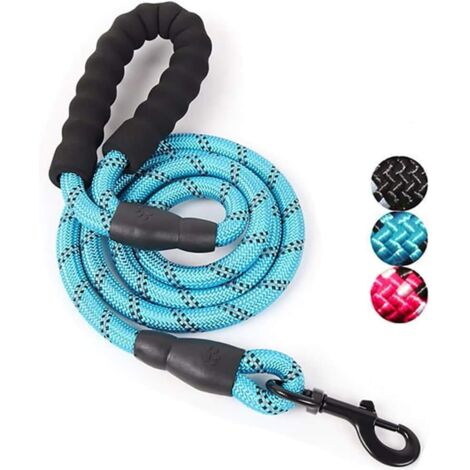 Corde Laisse pour Chien avec poignée rembourrée Souples et Fils réfléchissants en Nylon Durable Laisse de sécurité 1,5 m Escalade Corde Twist Laisse pour Chien pour Small Medium- Bleu-Fei Yu (1/5)