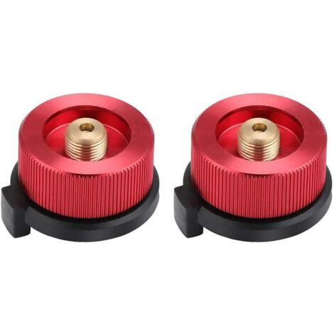 Connecteur de Réchaud de Camping, 2 pièces Adaptateur de gaz Camping, Adaptateur de Boîteille de gaz, Connecteur de Poêle pour Réchaud de Camping Brûleur Poêle (Rouge)-Fei Yu (1/5)